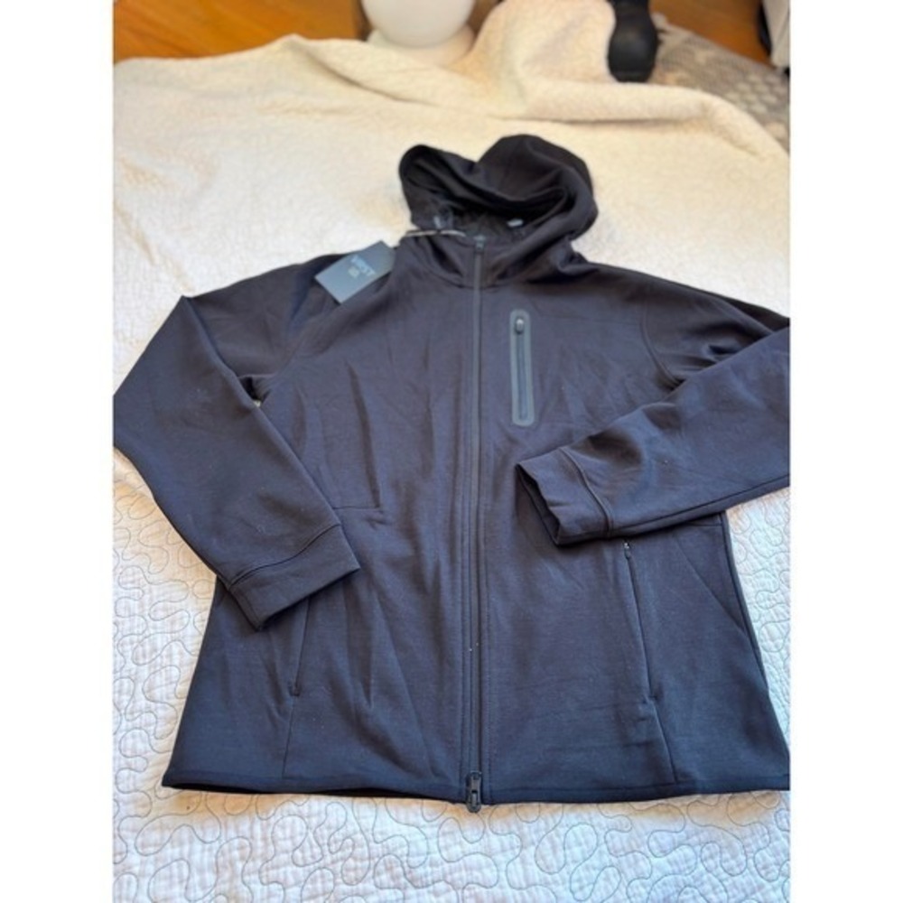 VRST Mens Black Full Zip Hooded Jacket Moisture Wicking UV Protection Size Small